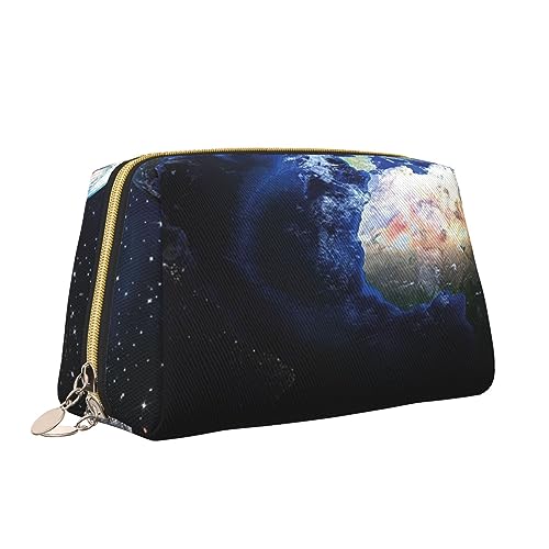 Earth from Moon Make-up-Tasche, tragbar, vielseitig, Kulturbeutel, große Kapazität, Kosmetiktasche für Damen, weiß, Einheitsgröße, Kulturbeutel von ZaKhs