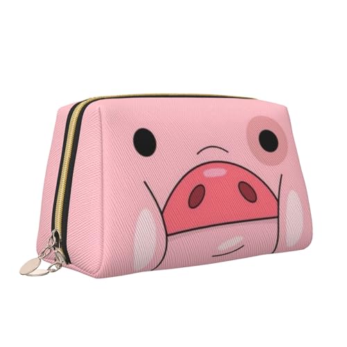 Kosmetiktasche mit niedlichem Schweine-Aufdruck, tragbar, vielseitig, Kulturbeutel, große Kapazität, Kosmetiktasche für Damen, weiß, Einheitsgröße, Kulturbeutel von ZaKhs