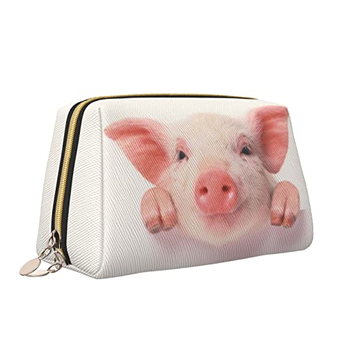 Kosmetiktasche mit niedlichem Schweine-Aufdruck, tragbar, vielseitig, Kulturbeutel, große Kapazität, Kosmetiktasche für Damen, weiß, Einheitsgröße, Kulturbeutel von ZaKhs