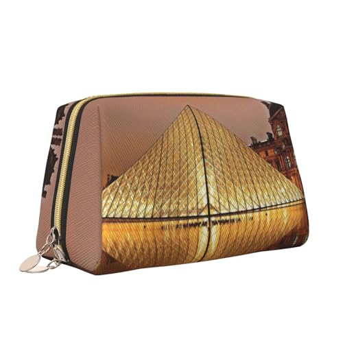 Louvre Museum in Paris Print Make-up-Tasche, tragbar, vielseitig, Kulturbeutel, große Kapazität, Kosmetiktasche für Damen, weiß, Einheitsgröße, Kulturbeutel von ZaKhs