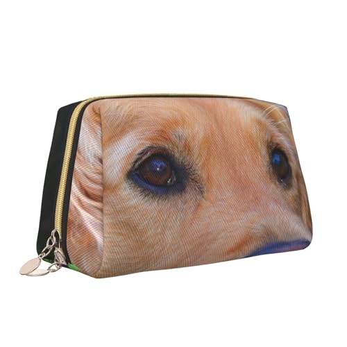 Make-up-Tasche mit Golden Retriever-Aufdruck, tragbar, vielseitig, Kulturbeutel, große Kapazität, Kosmetiktasche für Damen, weiß, Einheitsgröße, Kulturbeutel von ZaKhs