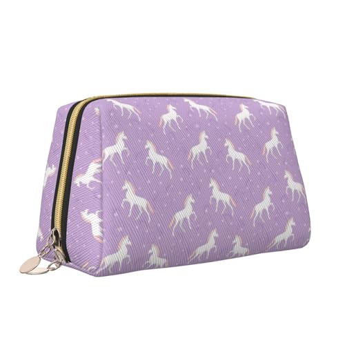 Make-up-Tasche mit niedlichem Einhorn-Druck, tragbar, vielseitig, Kulturbeutel, große Kapazität, Kosmetiktasche für Damen, weiß, Einheitsgröße, Kulturbeutel von ZaKhs