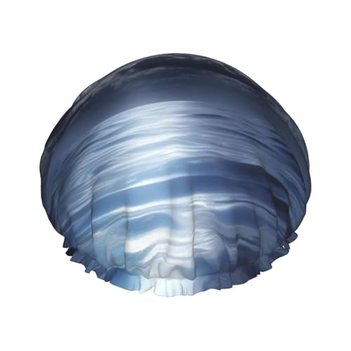 Moon Over Ocean Print Duschhaube Doppelschicht Wasserdicht Badekappe Elastische Wiederverwendbare Duschhut Für Frauen Damen Spa Salon von ZaKhs