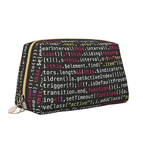 Programmierer Programmiercode Druck Make-up Tasche Tragbare Vielseitige Kulturtasche Große Kapazität Kosmetiktasche für Frauen, weiß, Einheitsgröße, Kulturbeutel von ZaKhs