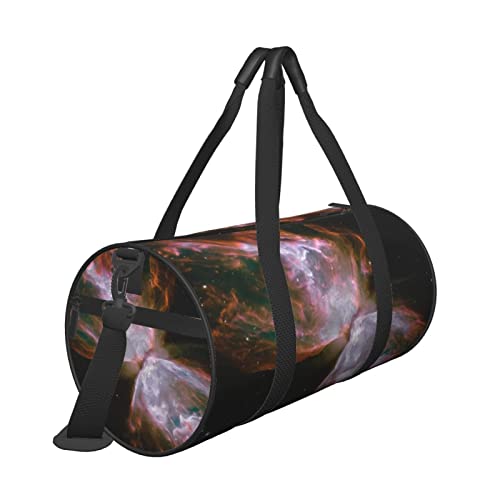 Reisetasche mit Planeten-Druck, mit Tasche und verstellbarem Riemen, großer Turnbeutel, modische Yoga-Tasche für Damen und Herren, Schwarz , Einheitsgröße von ZaKhs