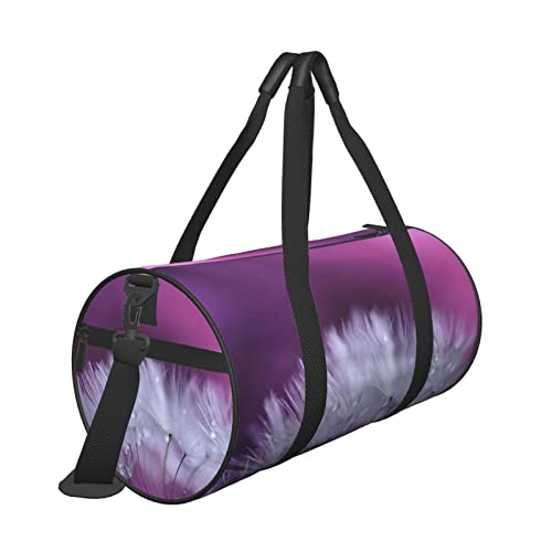 Reisetasche mit Tasche und verstellbarem Riemen, groß, Motiv: violette Dandel, modische Yoga-Tasche für Damen und Herren, Schwarz , Einheitsgröße von ZaKhs