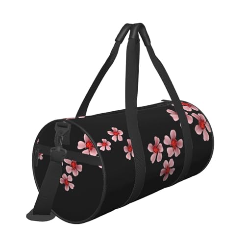 Sakura Reisetasche, mit Tasche und verstellbarem Riemen, groß, modisch, Yoga-Tasche für Damen und Herren, Schwarz, Schwarz , Einheitsgröße von ZaKhs