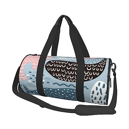 Seesack mit Tasche und verstellbarem Riemen, große Sporttasche, modische Yoga-Tasche für Damen und Herren, Motiv: Robbenwal, Oktopus-Fisch-Aufdruck, mit Tasche und verstellbarem Riemen, Schwarz , von ZaKhs