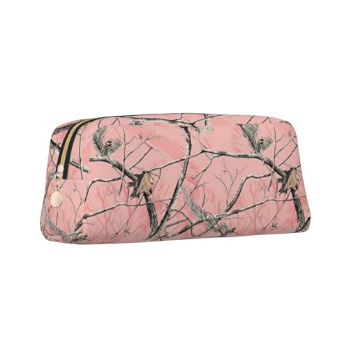 ZaKhs Federmäppchen, Motiv: rosa Blätter, Camouflage-Druck, großes Fassungsvermögen, Schreibwarenbox, tragbares Federmäppchen für Männer und Frauen, gold, Einheitsgröße, Taschen-Organizer von ZaKhs