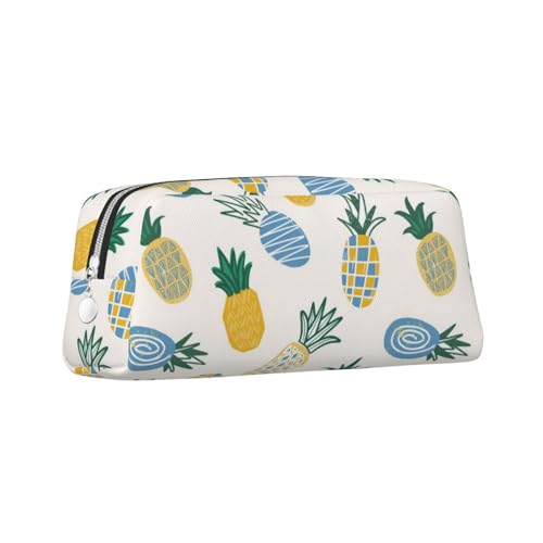 ZaKhs Federmäppchen mit Ananas-Muster, großes Fassungsvermögen, tragbares Federmäppchen für Männer und Frauen, silber, Einheitsgröße, Taschen-Organizer von ZaKhs