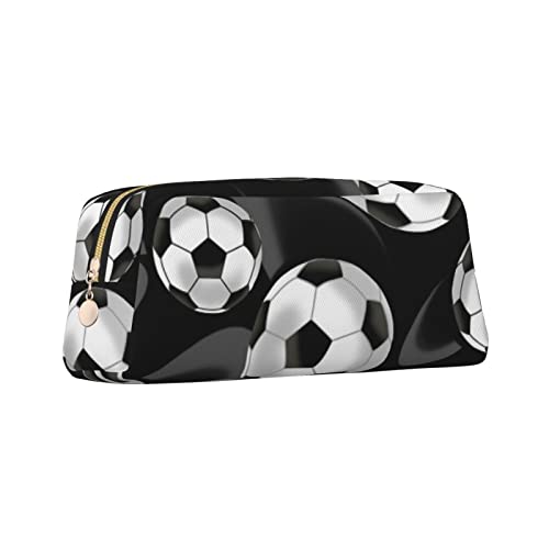 ZaKhs Federmäppchen mit Fußball-Aufdruck, großes Fassungsvermögen, tragbar, für Damen und Herren, gold, Einheitsgröße, Taschen-Organizer von ZaKhs