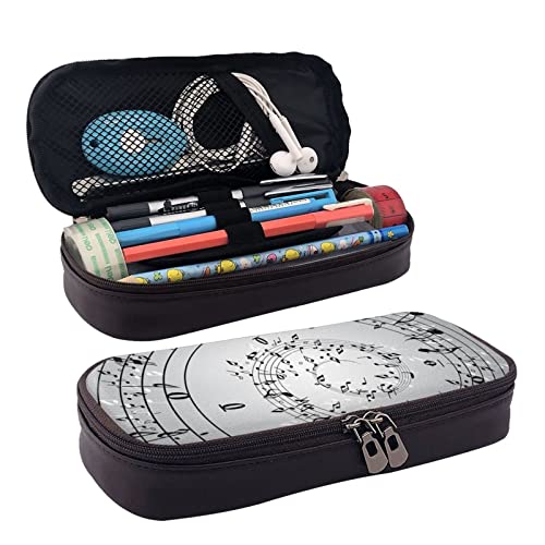 ZaKhs Federmäppchen mit Musiknoten-Motiv für Jungen und Mädchen, große Kapazität, multifunktional, Make-up-Tasche, Organizer-Tasche für Büro, Reisen, Schwarz , Einheitsgröße, Make-up-Tasche von ZaKhs