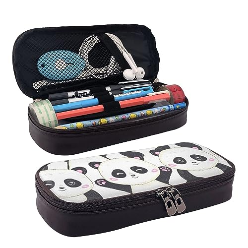 ZaKhs Federmäppchen mit Panda-Muster, für Jungen und Mädchen, große Kapazität, multifunktional, Make-up-Tasche, Organizer-Tasche für Büro und Reisen, Schwarz , Einheitsgröße, Make-up-Tasche von ZaKhs