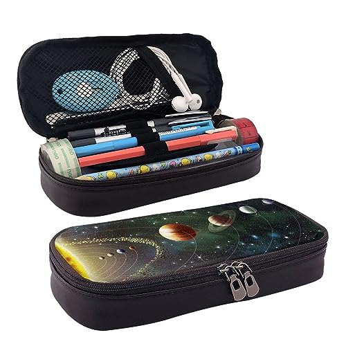 ZaKhs Federmäppchen mit Weltraum-Galaxie-Universumsdruck, für Jungen und Mädchen, große Kapazität, multifunktional, Make-up-Tasche, Organizer-Tasche für Büro und Reisen, Schwarz , Einheitsgröße, von ZaKhs