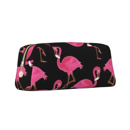 ZaKhs Federmäppchen mit niedlichem Flamingo-Druck, großes Fassungsvermögen, tragbares Federmäppchen für Männer und Frauen, gold, Einheitsgröße, Taschen-Organizer von ZaKhs