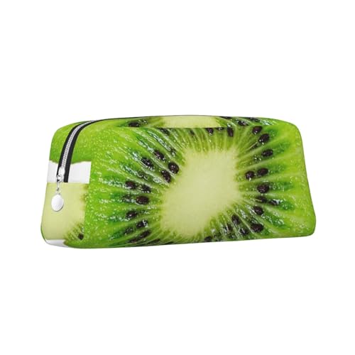 ZaKhs Kiwi Slice Federmäppchen, großes Fassungsvermögen, Schreibwarenbox, tragbares Federmäppchen für Männer und Frauen, silber, Einheitsgröße, Taschen-Organizer von ZaKhs