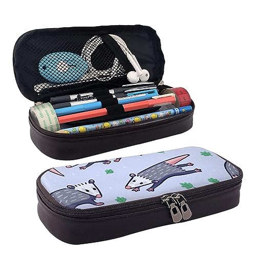 ZaKhs Opossumprint Federmäppchen für Jungen und Mädchen, großes Fassungsvermögen, multifunktional, Make-up-Tasche, Organizer-Tasche für Büro und Reisen, Schwarz , Einheitsgröße, Make-up-Tasche von ZaKhs