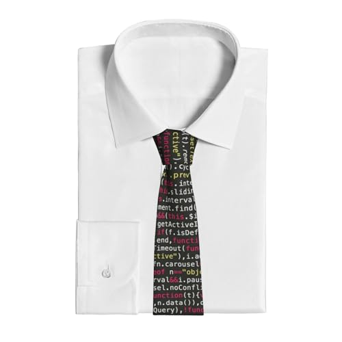 ZaKhs Programmierer Programmierung Code Drucken Männer Krawatte Weiche Seide Formale Krawatte Mode Hochzeit Hals Krawatte Für Hochzeit Business, Schwarz , One size von ZaKhs