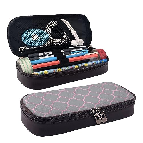 ZaKhs Vierpass-Federmäppchen für Jungen und Mädchen, große Kapazität, multifunktional, Make-up-Tasche, Organizer, Tasche für Büro und Reisen, Grau, Schwarz , Einheitsgröße, Make-up-Tasche von ZaKhs