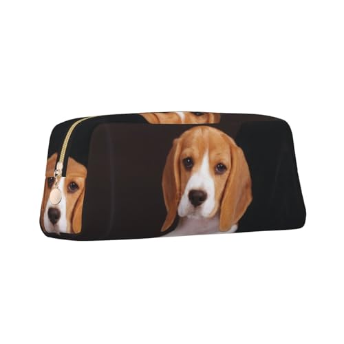 ZaKhs ovely Federmäppchen mit Beagle-Aufdruck, große Kapazität, Schreibwarenbox, tragbares Federmäppchen für Männer und Frauen, gold, Einheitsgröße, Taschen-Organizer von ZaKhs