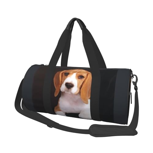 ovely Reisetasche mit Beagle-Aufdruck, mit Tasche und verstellbarem Riemen, große Sporttasche, modische Yoga-Tasche für Damen und Herren, Schwarz , Einheitsgröße von ZaKhs