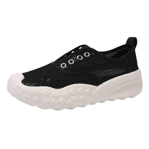 ZaKoonaC Damen Schlupf-Sneaker mit Mesh-Obermaterial - Leichte Freizeitschuhe (Schwarz, 38 EU) von ZaKoonaC
