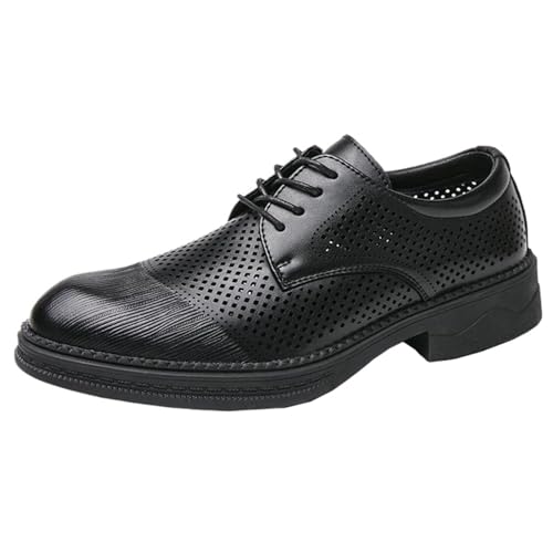 ZaKoonaC Herren Atmungsaktive Schnürschuhe - Spitzenschuh mit Belüftungslöchern (Schwarz, 42 EU) von ZaKoonaC