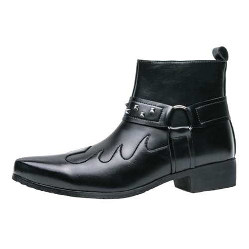 ZaKoonaC Herren Stiefel mit Niet-Design - Reißverschluss-System (Schwarz, 45 EU) von ZaKoonaC