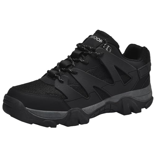 ZaKoonaC Leichte atmungsaktive Herren Mesh Turnschuhe Comfort Schnürschuhe (Schwarz,40) von ZaKoonaC