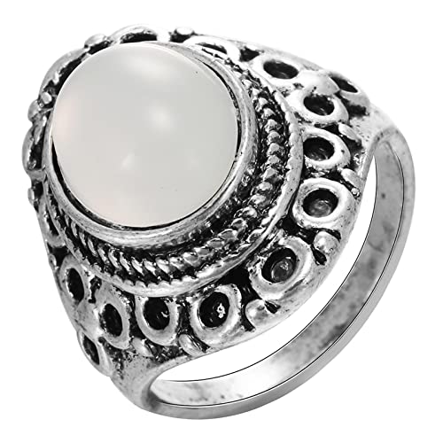 Statement-Ringe für Damen, Ring für Damen, modischer Vintage-Ring mit ovalem Zirkonia, Damen-Modeschmuck von ZaLix