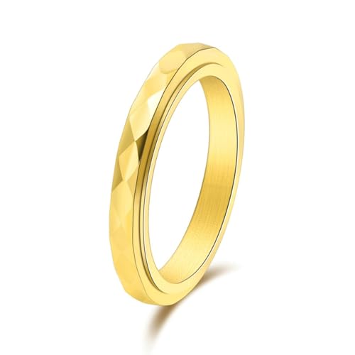 ZaLix Zirkonia-Ring für Damen, Verlobungsring, geometrisch, drehbar, Titan, Damenschmuck von ZaLix