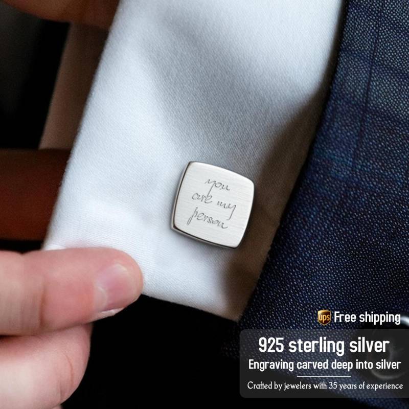 Manschettenknöpfe Mit Gravur, Hochzeit Manschettenknöpfe, Handschrift Schmuck, Geschenk Für Ihn von ZaNaDesignCraft