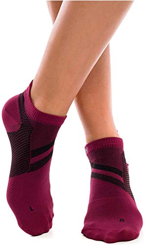 ZaTech kurze Plantarfasziitis Socken, Kompression Socken, Stützsocken, für Damen und Herren (Bordeaux, 45-46) von ZaTech