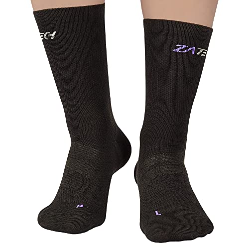 ZaTech Merino Plantarfasziitis Socken Micro Crew (Schwarz, XXL, 45-46) von ZaTech