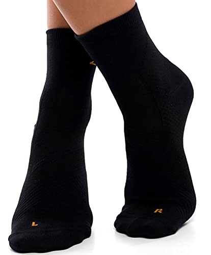 ZaTech Plantarfasziitis Socke, Kompression Socken. Ferse, Knöchel und Fußgewölbe Unterstützung (Schwarz, S, 35-39) von ZaTech