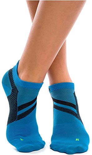 ZaTech kurze Plantarfasziitis Socken, Kompression Socken, Stützsocken, für Damen und Herren (Blau, S, 35-39) von ZaTech