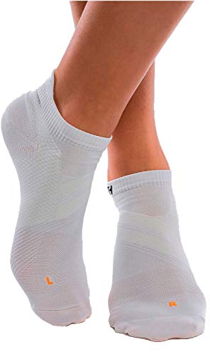 ZaTech kurze Plantarfasziitis Socken, Kompression Socken, Stützsocken, für Damen und Herren (Weiß, L, 41-43) von ZaTech