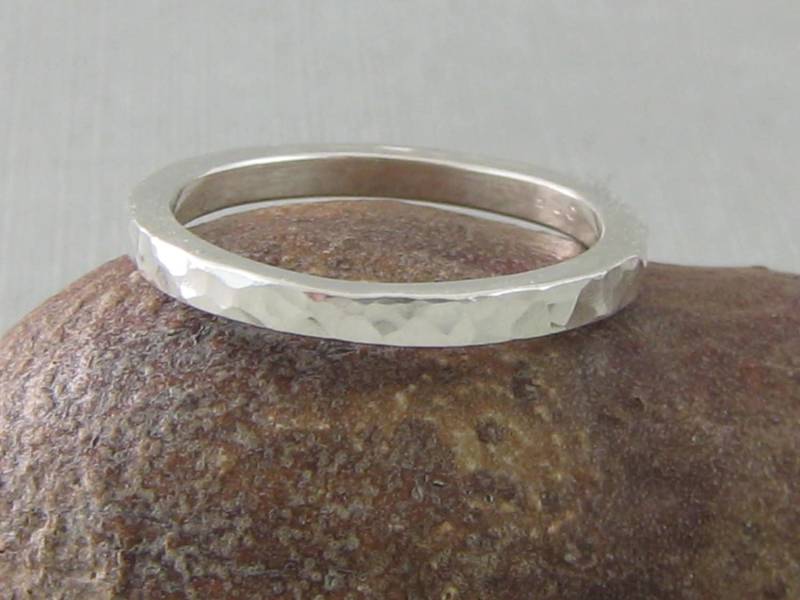 Gehämmert Stacker Ring Aus Sterling Silber. Stapelring 925Er Silber Strukturierter Ring. Handgemachte von ZaZing