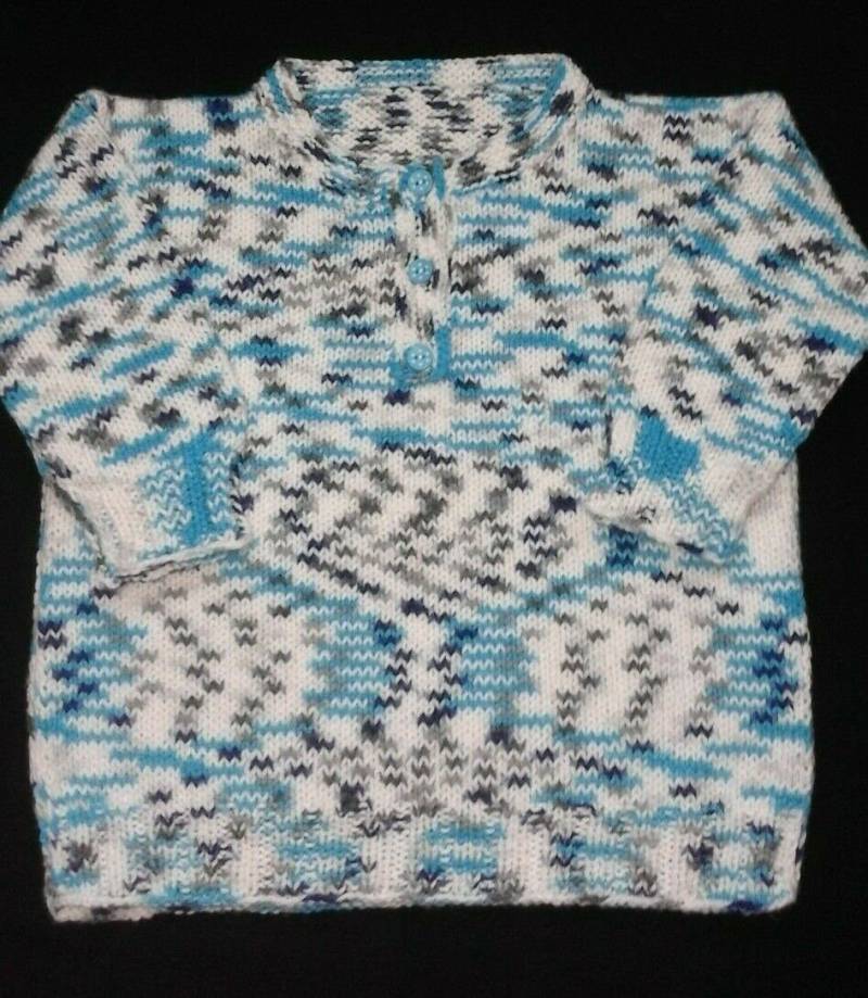 Baby Pullover Pulli Gr. 86/92 Langarm Weiss/Türkis Handgestrickt - Keine Maschine Baby Pullover Pulli Gr. 86/92 Langarm Weiss/Türkis Handgestrickt - Keine Maschine von ZabelinoWaren