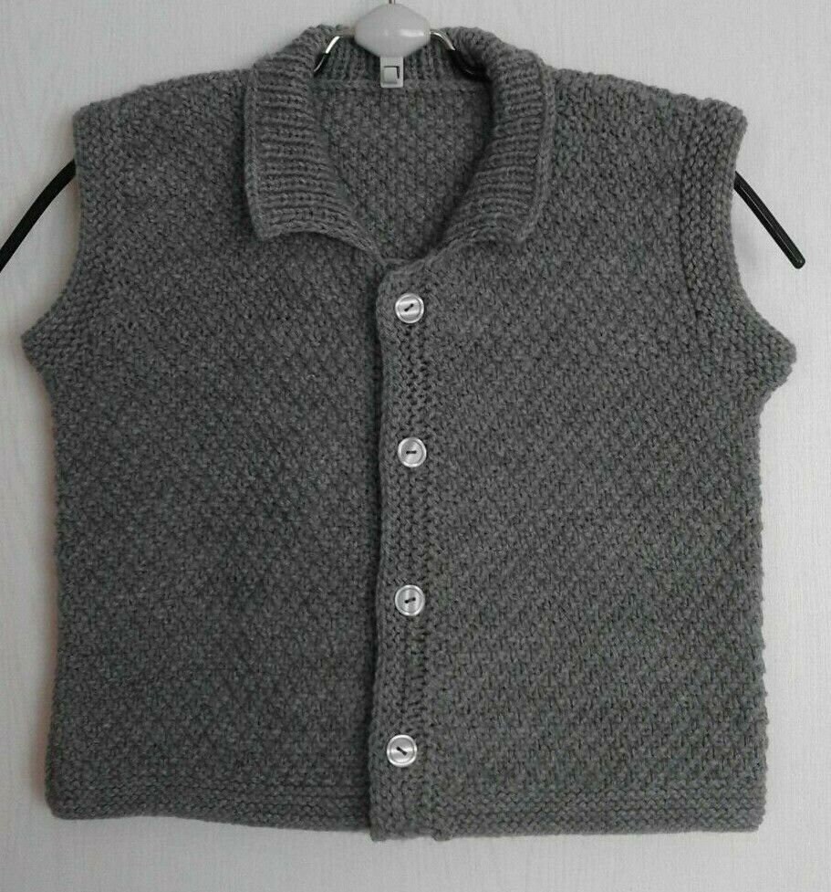 Kinderweste Strickweste Gr.74/80 Grau Handgestrickt Kinderweste Strickweste Gr.74/80 Grau Handgestrickt von ZabelinoWaren