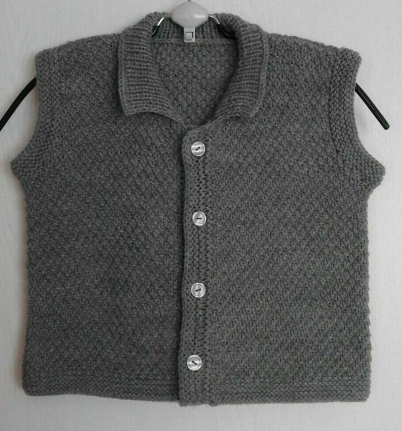 Kinderweste Strickweste Gr.74/80 Grau Handgestrickt Kinderweste Strickweste Gr.74/80 Grau Handgestrickt von ZabelinoWaren