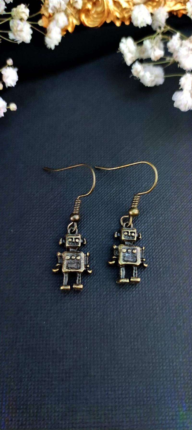 Roboter Ohrringe - Antik-Bronzeoptik Ca. 3 cm Nickelfrei Haken Retro Schmuck Roboter Ohrringe - Antik-Bronzeoptik Ca. 3 cm Nickelfrei Haken Retro Schmuck von Zabolot