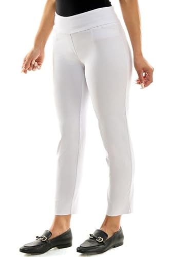Zac & Rachel Damen Knöchellange Schlupfhose aus Millennium-Stoff – perfekt entworfenes gewebtes Stretch für die schmeichelhafteste Passform Lässige Hose, Optisches Weiß, 46 Zierlich von Zac & Rachel