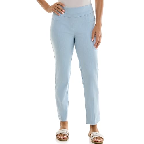 Zac & Rachel Damen Pull-on Ankle Length Pants Made with Millennium Fabric-Perfectly Designed Woven Stretch for The Most Flattering Fit Lässige Hose, Heathered Riviera, 50 Mehr von Zac & Rachel
