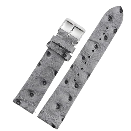 ZacLAy 16mm-24mm Vintage Leder Armband Straps Strauß Muster Quick Release Uhr Armband Armbänder Uhr Zubehör, Hellgrau, 20mm von ZacLAy