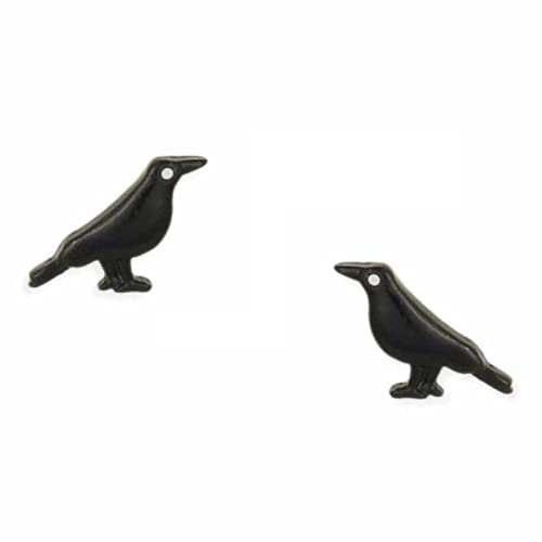 Zad Jewelry Edgar Allan Poe Raven Mini Ohrstecker - Black Crow Literarisches Zitat von Zad Jewelry