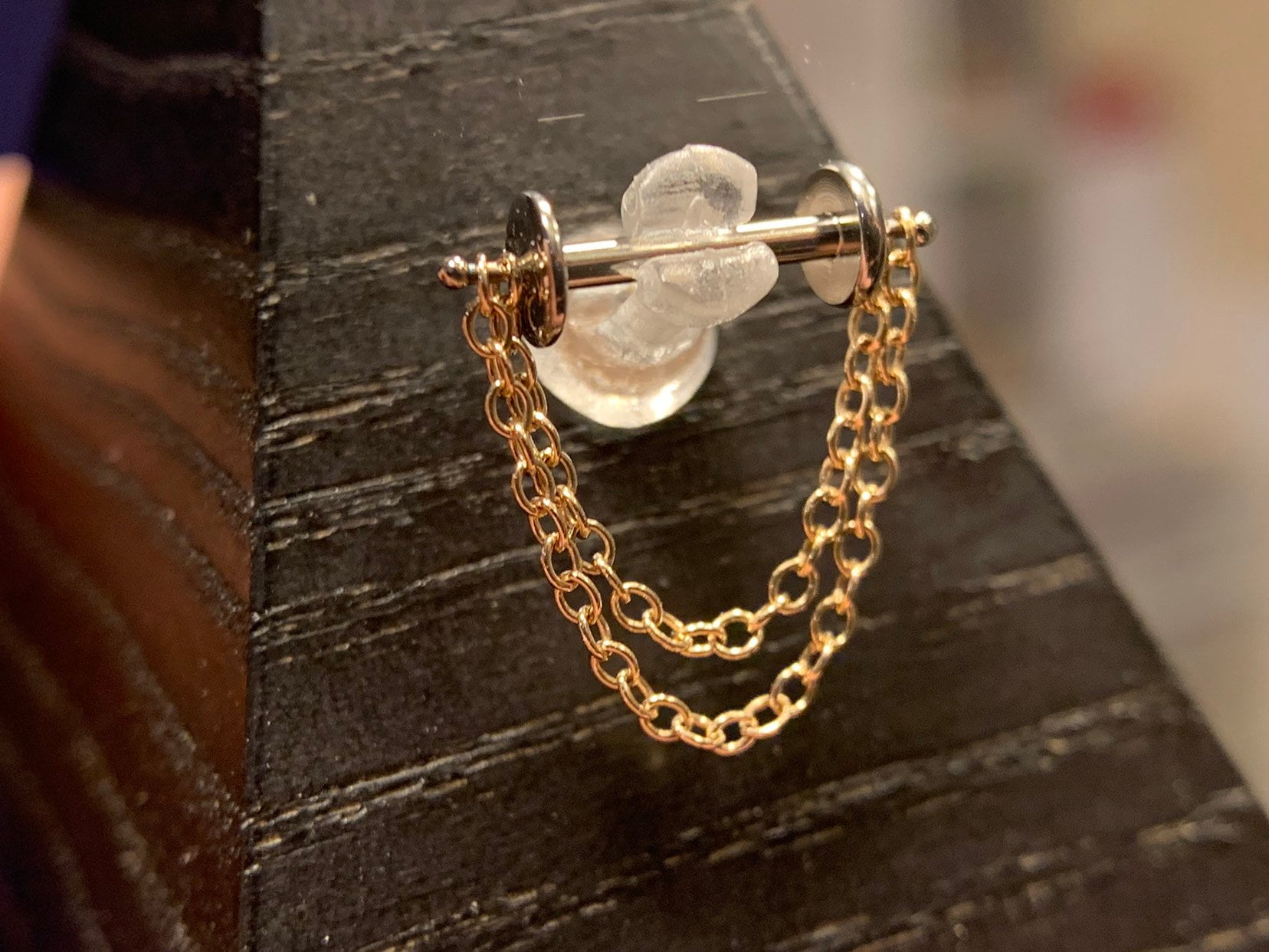 14K Gold Fadenloses Ende Septum Kette 16G 5/16" 14K Gold Fadenloses Ende Septum Kette 16G 5/16" von ZadamerJewelry