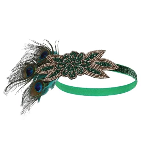 Zadaos Damen Vintage 1920er Flapper Stirnband Feder Hochzeit Party Kopfschmuck Party Haarschmuck En8 von Zadaos