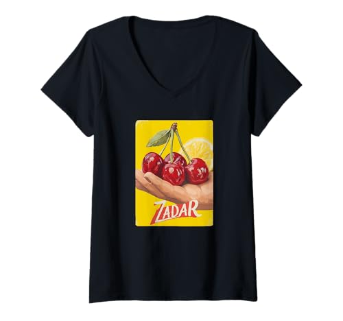Damen Zadar Kroatien/Zadar T-Shirt mit V-Ausschnitt von Zadar Croatia Souvenir Store