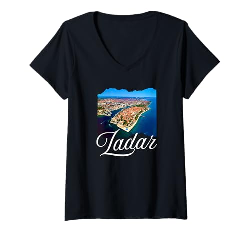 Damen Zadar Kroatien/Zadar T-Shirt mit V-Ausschnitt von Zadar Croatia Souvenir Store